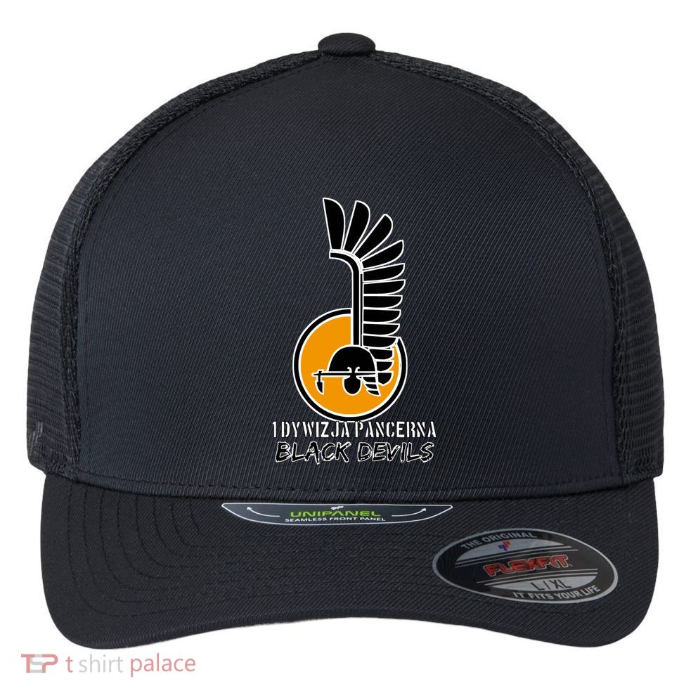 1st Armoured Division 1 Dywizja Pancerna  Black Devils (Poland Historical) Flexfit Unipanel Trucker Cap