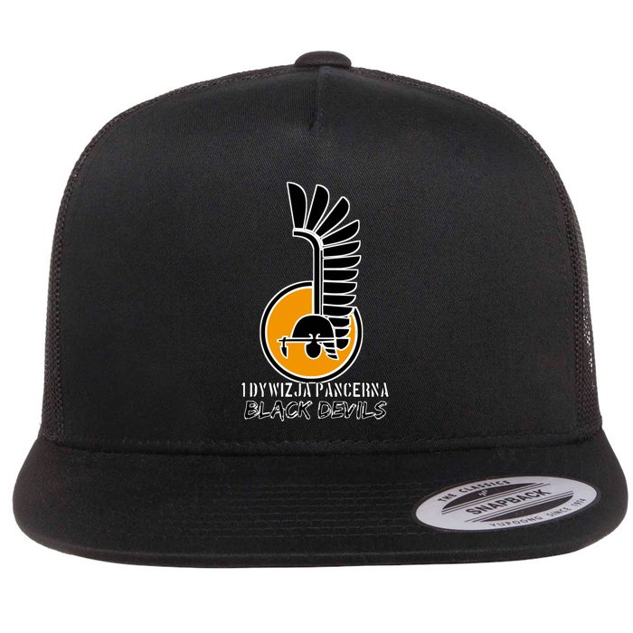 1st Armoured Division 1 Dywizja Pancerna  Black Devils (Poland Historical) Flat Bill Trucker Hat