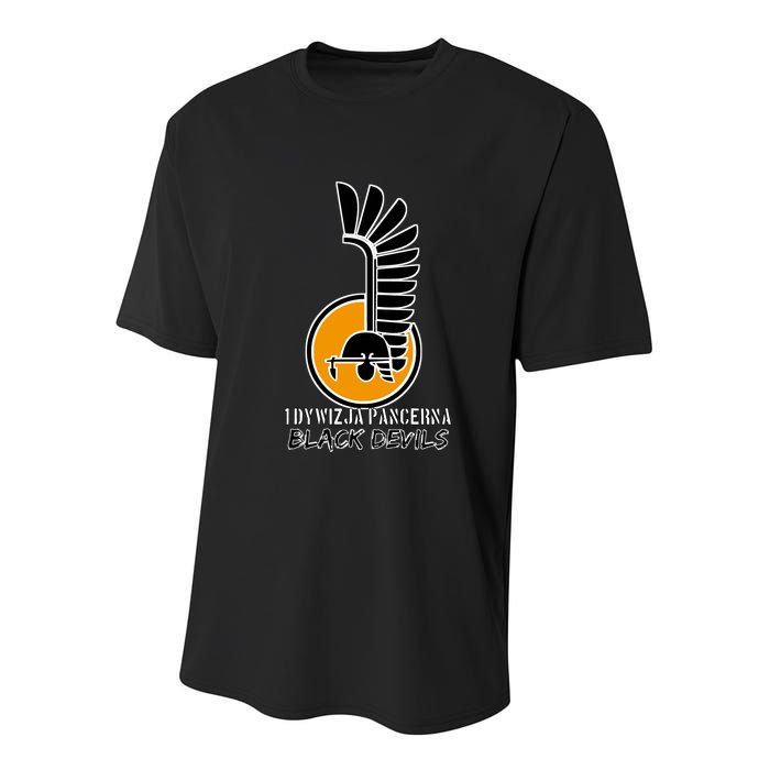 1st Armoured Division 1 Dywizja Pancerna  Black Devils (Poland Historical) Youth Performance Sprint T-Shirt