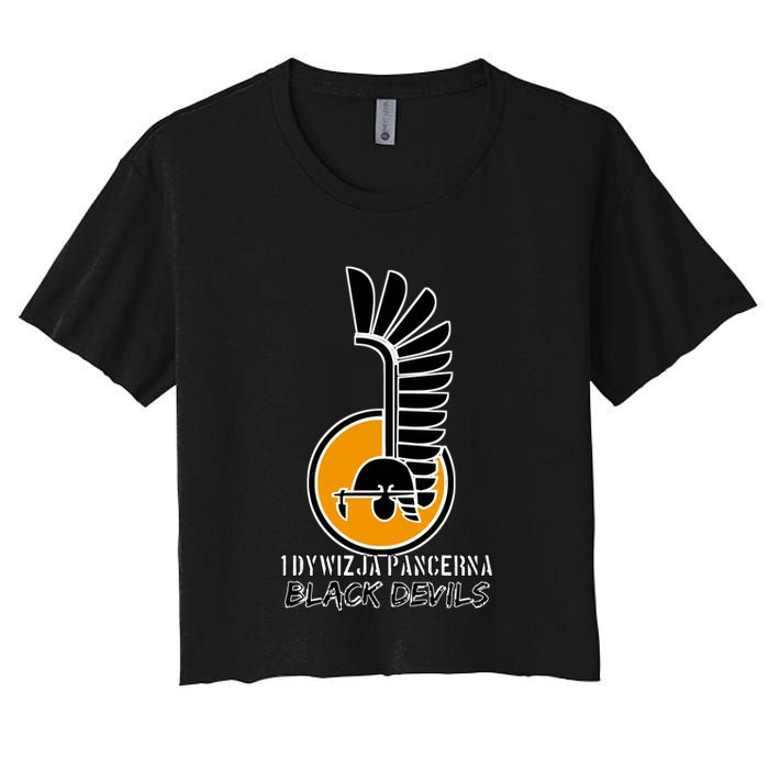 1st Armoured Division 1 Dywizja Pancerna  Black Devils (Poland Historical) Women's Crop Top Tee