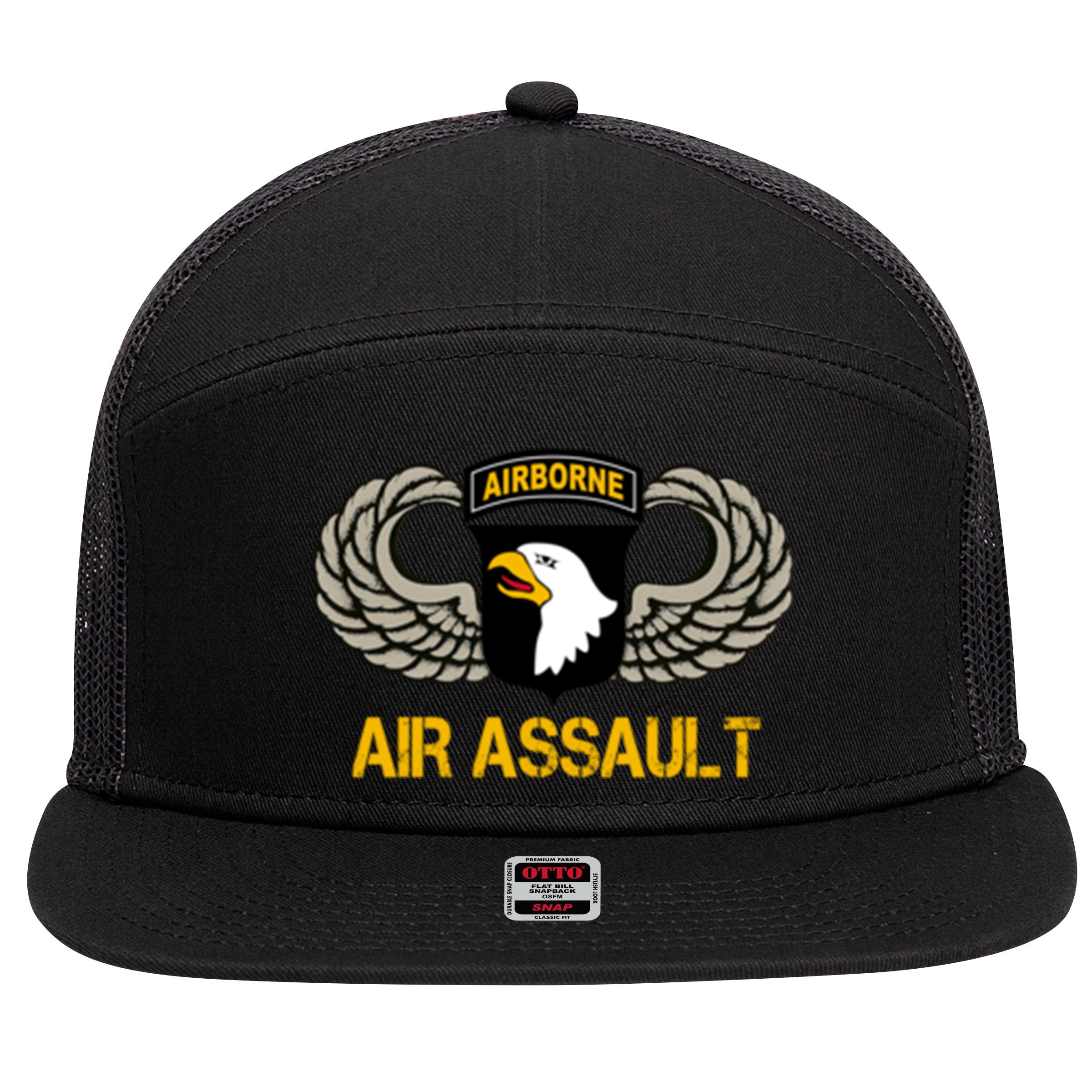 101st Airborne Division Air Assault Gift Veterans Day Great Gift 7 Panel Mesh Trucker Snapback Hat