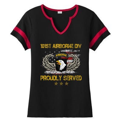 101st Airborne Divition Proudly Served Veterans Day Ladies Halftime Notch Neck Tee