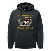 101st Airborne Divition Proudly Served Veterans Day Performance Fleece Hoodie