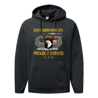 101st Airborne Divition Proudly Served Veterans Day Performance Fleece Hoodie