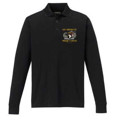 101st Airborne Divition Proudly Served Veterans Day Performance Long Sleeve Polo