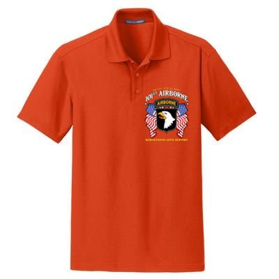 101st Airborne Division Veteran Gift Dry Zone Grid Polo