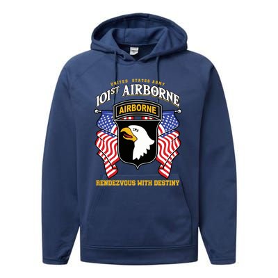 101st Airborne Division Veteran Gift Performance Fleece Hoodie