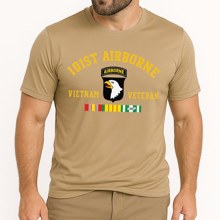 101st Airborne Division Vietnam Veteran Father Day Cooling Performance Crew T-Shirt