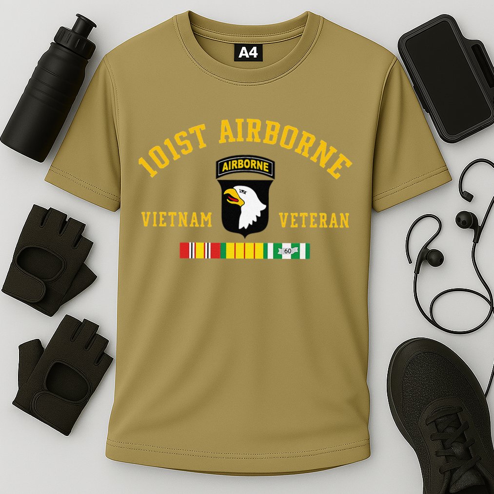 101st Airborne Division Vietnam Veteran Father Day Cooling Performance Crew T-Shirt