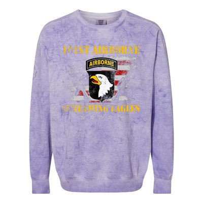 101st Airborne Division Veteran Screaming Eagle Colorblast Crewneck Sweatshirt