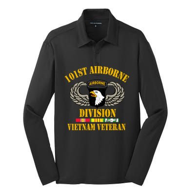 101st Airborne Division Vietnam Veteran Cool Gift Veterans Day Cute Gift Silk Touch Performance Long Sleeve Polo