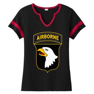 101st Airborne Division Military Veteran American Eagle Army Ladies Halftime Notch Neck Tee