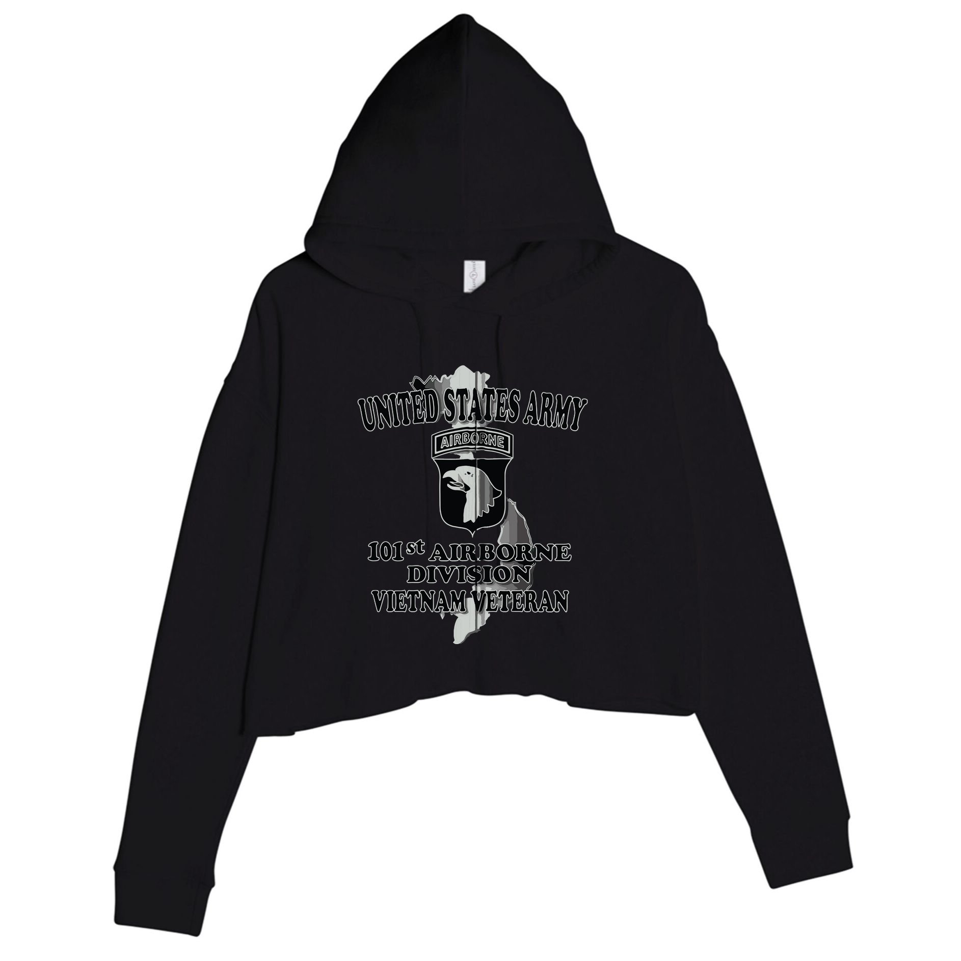 101st Airborne Division Vietnam Veteran Zip Hoodie Crop Fleece Hoodie