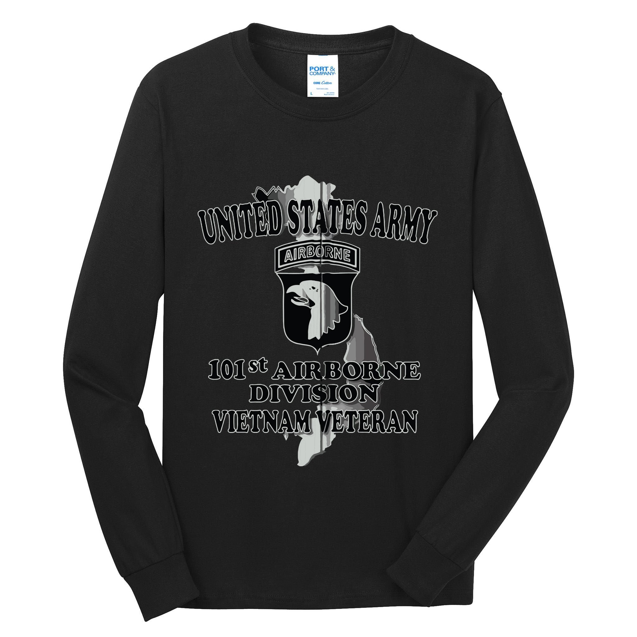101st Airborne Division Vietnam Veteran Zip Hoodie Tall Long Sleeve T-Shirt