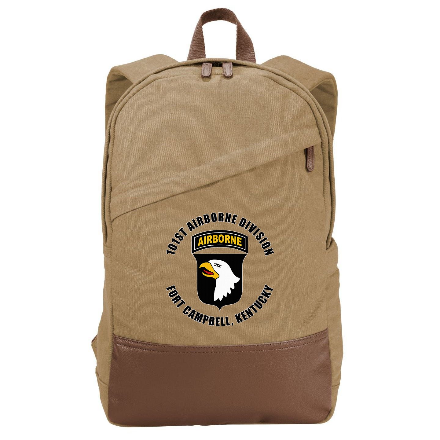 101st Airborne Division Fort Campbell Kentucky Emblem Cotton Canvas Backpack