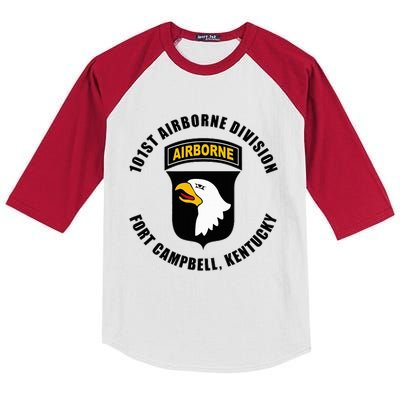 101st Airborne Division Fort Campbell Kentucky Emblem Kids Colorblock Raglan Jersey