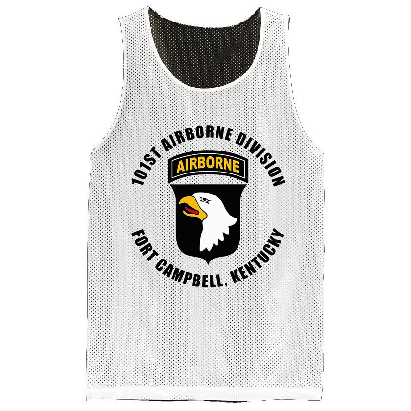 101st Airborne Division Fort Campbell Kentucky Emblem Mesh Reversible Basketball Jersey Tank