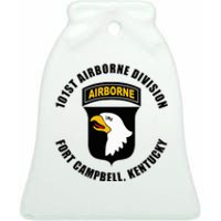 101st Airborne Division Fort Campbell Kentucky Emblem Ceramic Bell Ornament