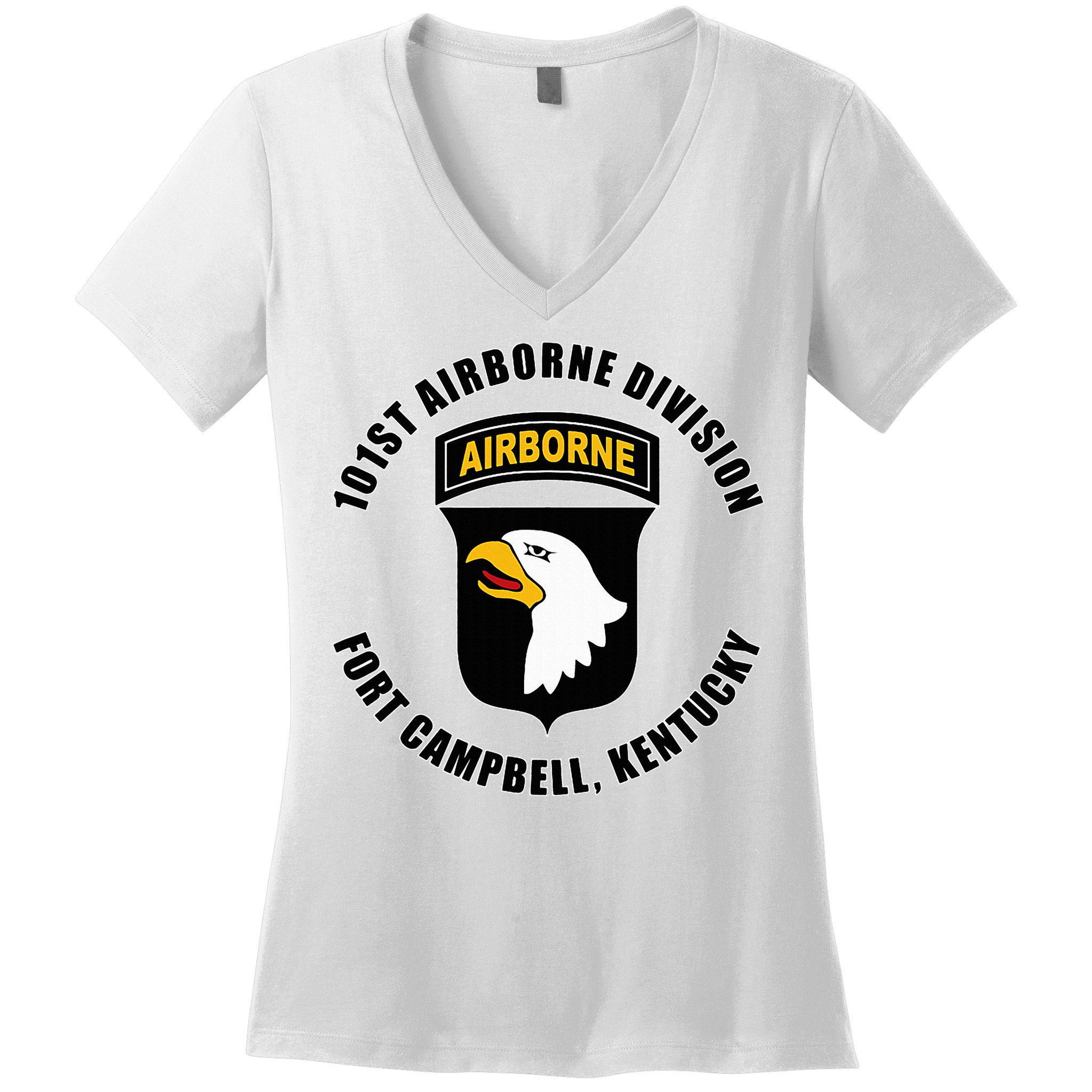 101st Airborne Division Fort Campbell Kentucky Emblem Women's V-Neck T-Shirt