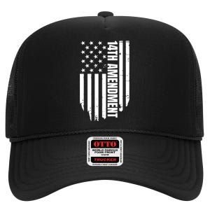 14th Amendment Flag Political America Usa Rights High Crown Mesh Back Trucker Hat