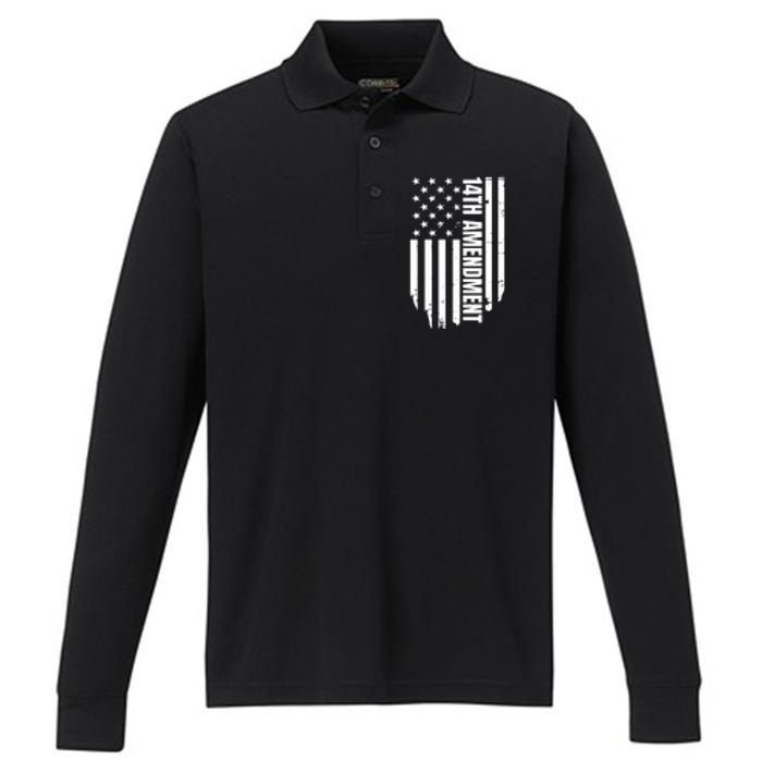 14th Amendment Flag Political America Usa Rights Performance Long Sleeve Polo