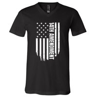 14th Amendment Flag Political America Usa Rights V-Neck T-Shirt