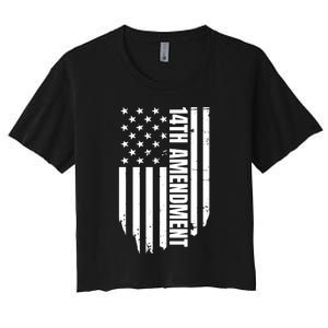 14th Amendment Flag Political America Usa Rights Women's Crop Top Tee