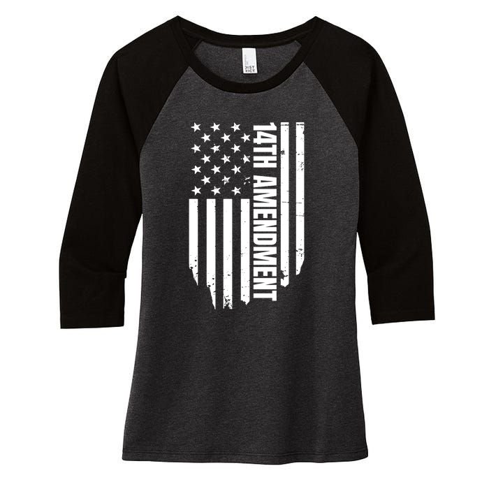 14th Amendment Flag Political America Usa Rights Women's Tri-Blend 3/4-Sleeve Raglan Shirt