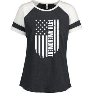 14th Amendment Flag Political America Usa Rights Enza Ladies Jersey Colorblock Tee