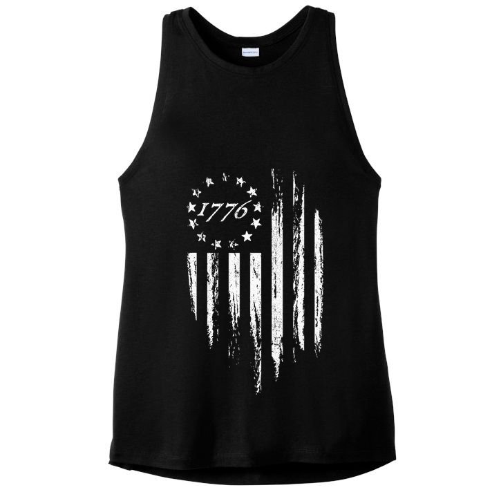 1776 American Flag Betsy Ross 13 Stars Ladies PosiCharge Tri-Blend Wicking Tank