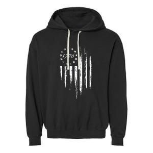 1776 American Flag Betsy Ross 13 Stars Garment-Dyed Fleece Hoodie