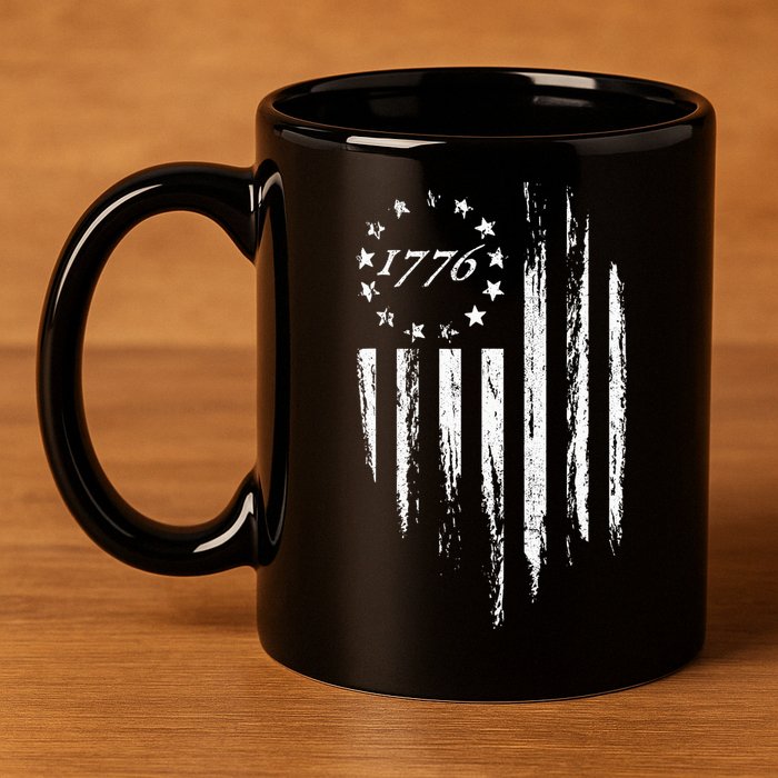 1776 American Flag Betsy Ross 13 Stars 11oz C Handle Ceramic Mug