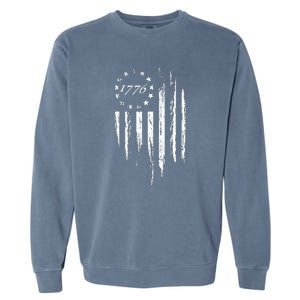 1776 American Flag Betsy Ross 13 Stars Garment-Dyed Sweatshirt