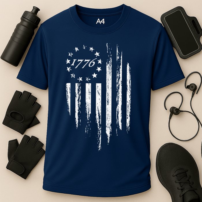 1776 American Flag Betsy Ross 13 Stars Cooling Performance Crew T-Shirt