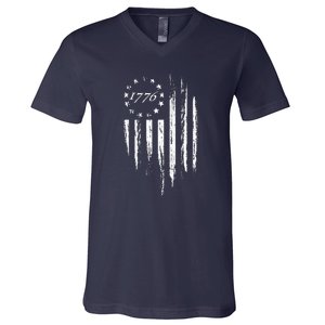 1776 American Flag Betsy Ross 13 Stars V-Neck T-Shirt