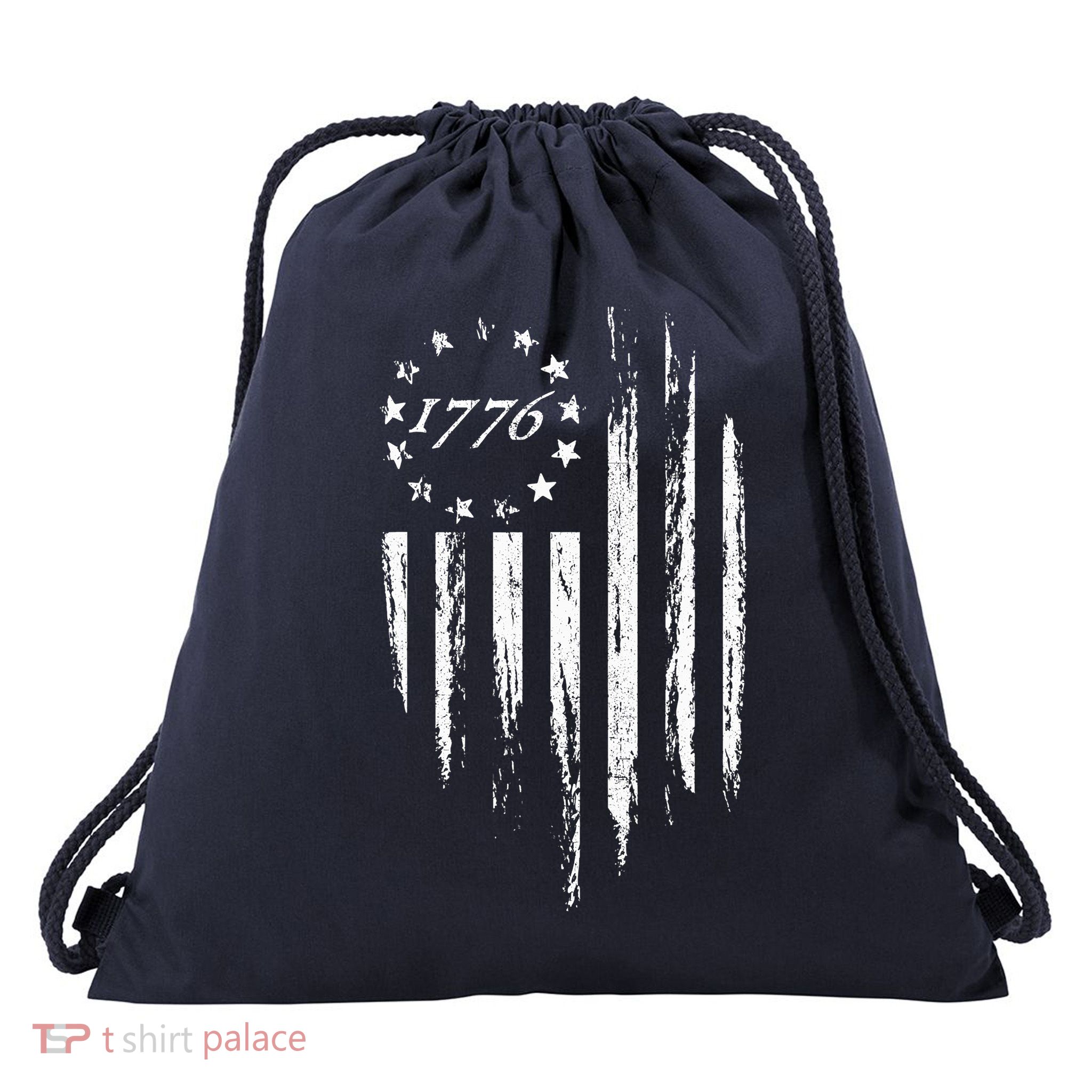 1776 American Flag Betsy Ross 13 Stars Drawstring Bag