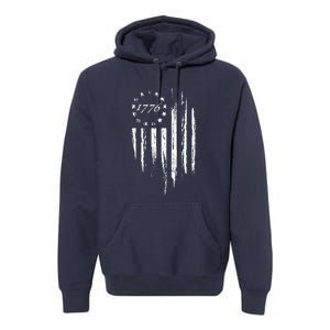 1776 American Flag Betsy Ross 13 Stars Premium Hoodie