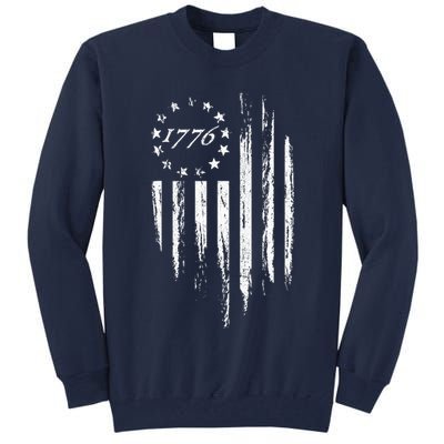 1776 American Flag Betsy Ross 13 Stars Tall Sweatshirt