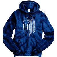 1776 American Flag Betsy Ross 13 Stars Tie Dye Hoodie