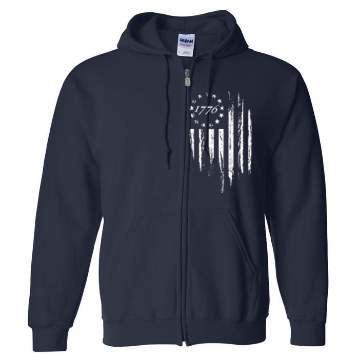 1776 American Flag Betsy Ross 13 Stars Full Zip Hoodie