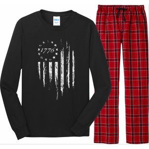 1776 American Flag Betsy Ross 13 Stars Usa Long Sleeve Pajama Set