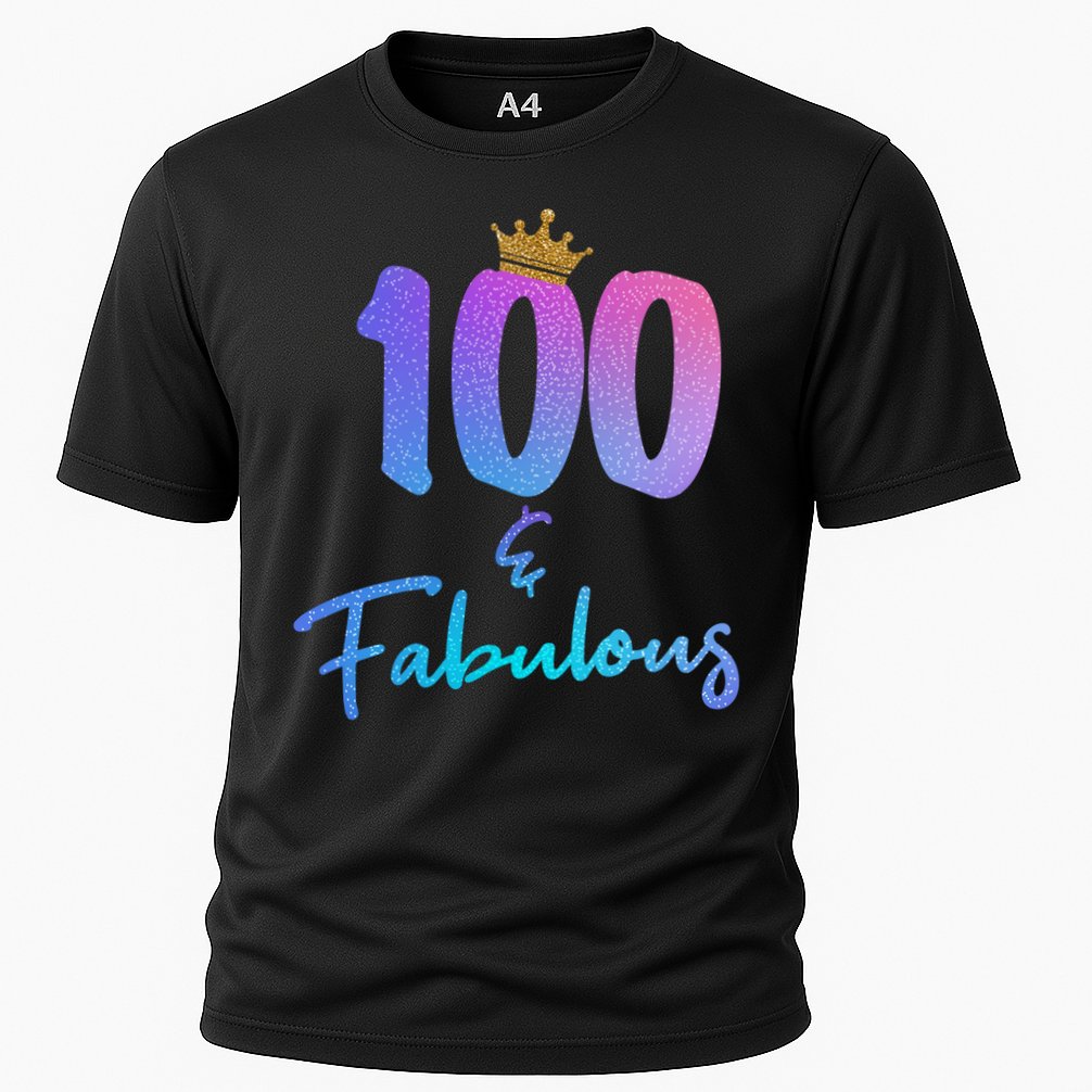 100 And Fabulous For 100th Birthday Cute Gift Cooling Performance Crew T-Shirt