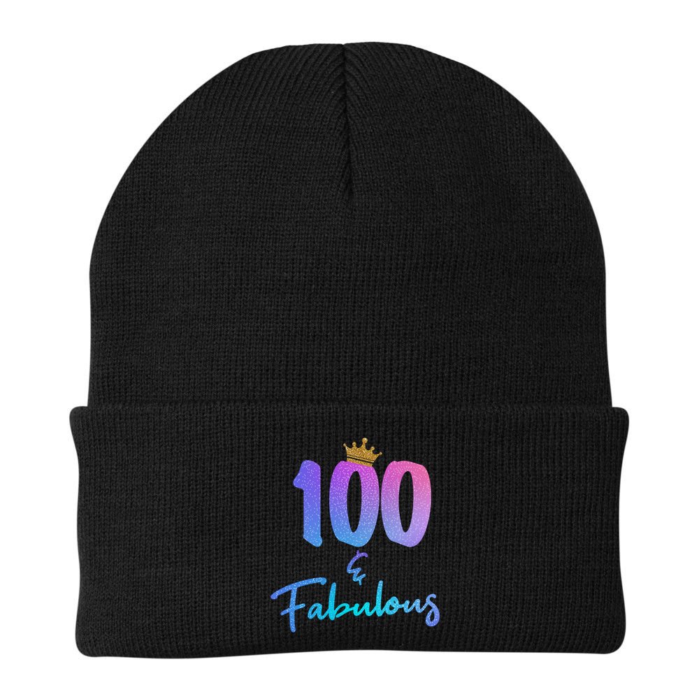 100 And Fabulous For 100th Birthday Cute Gift Beanie