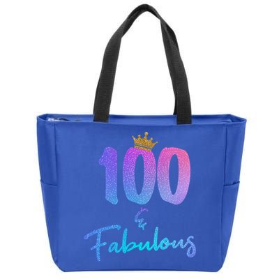 100 And Fabulous For 100th Birthday Cute Gift Zip Tote Bag