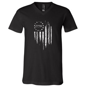 1776 American Flag Betsy Ross 13 Stars USA 4th Of July V-Neck T-Shirt