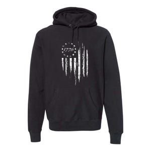 1776 American Flag Betsy Ross 13 Stars USA 4th Of July Premium Hoodie