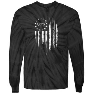 1776 American Flag Betsy Ross 13 Stars USA 4th Of July Tie-Dye Long Sleeve Shirt