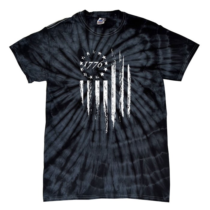 1776 American Flag Betsy Ross 13 Stars USA 4th Of July Tie-Dye T-Shirt