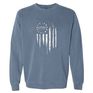 1776 American Flag Betsy Ross 13 Stars USA 4th Of July Garment-Dyed Sweatshirt