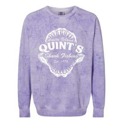 1975 Amity Island QuintS Shark Fishing Colorblast Crewneck Sweatshirt